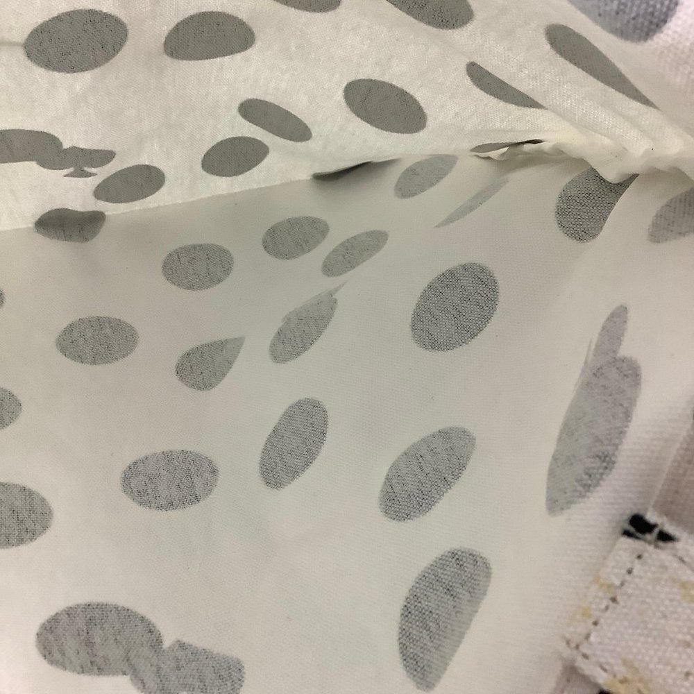 KATE SPADE NY Canvas Tote Bag White Black Polka Dots Shopping Bag - Picture 4 of 5